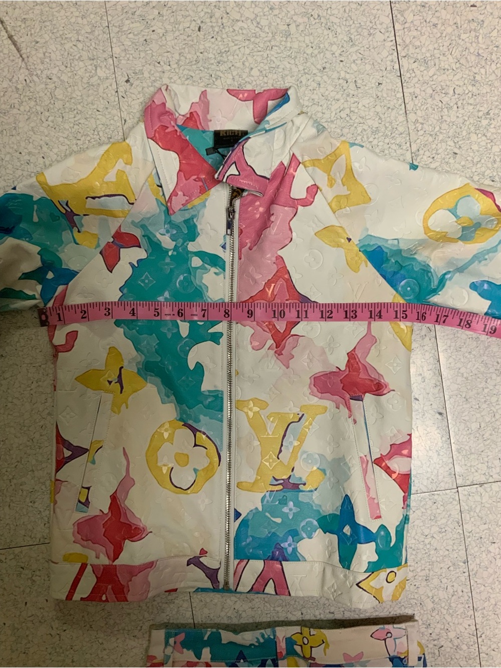Unisex Colorful Monogram Print Jacket & pants Multicolor. Sz. 8. NWT. - Picture 4 of 9